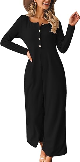 Happy Sailed Women's Long Sleeve Waffle Knit Jumpsuit, Best Maternity Rompers