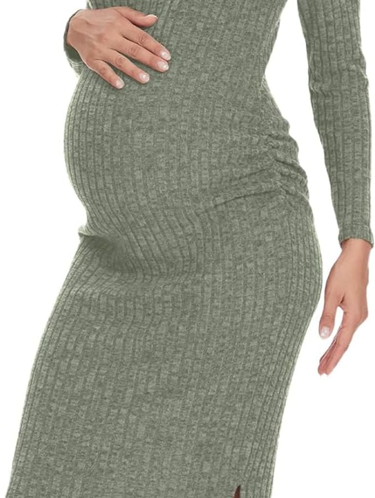 LAHILO V-Neck Maternity Sweater Dress, Best Maternity Sweater Dresses 