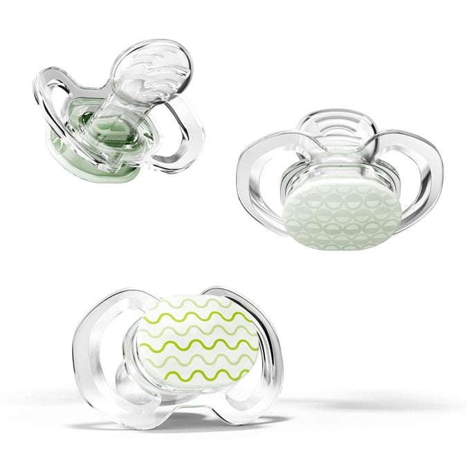 best pacifiers for newborns (Smilo Baby Pacifier with Orthodontic Design for Healthy Dental Development - Stage 1 for Babies 0-3 Months)