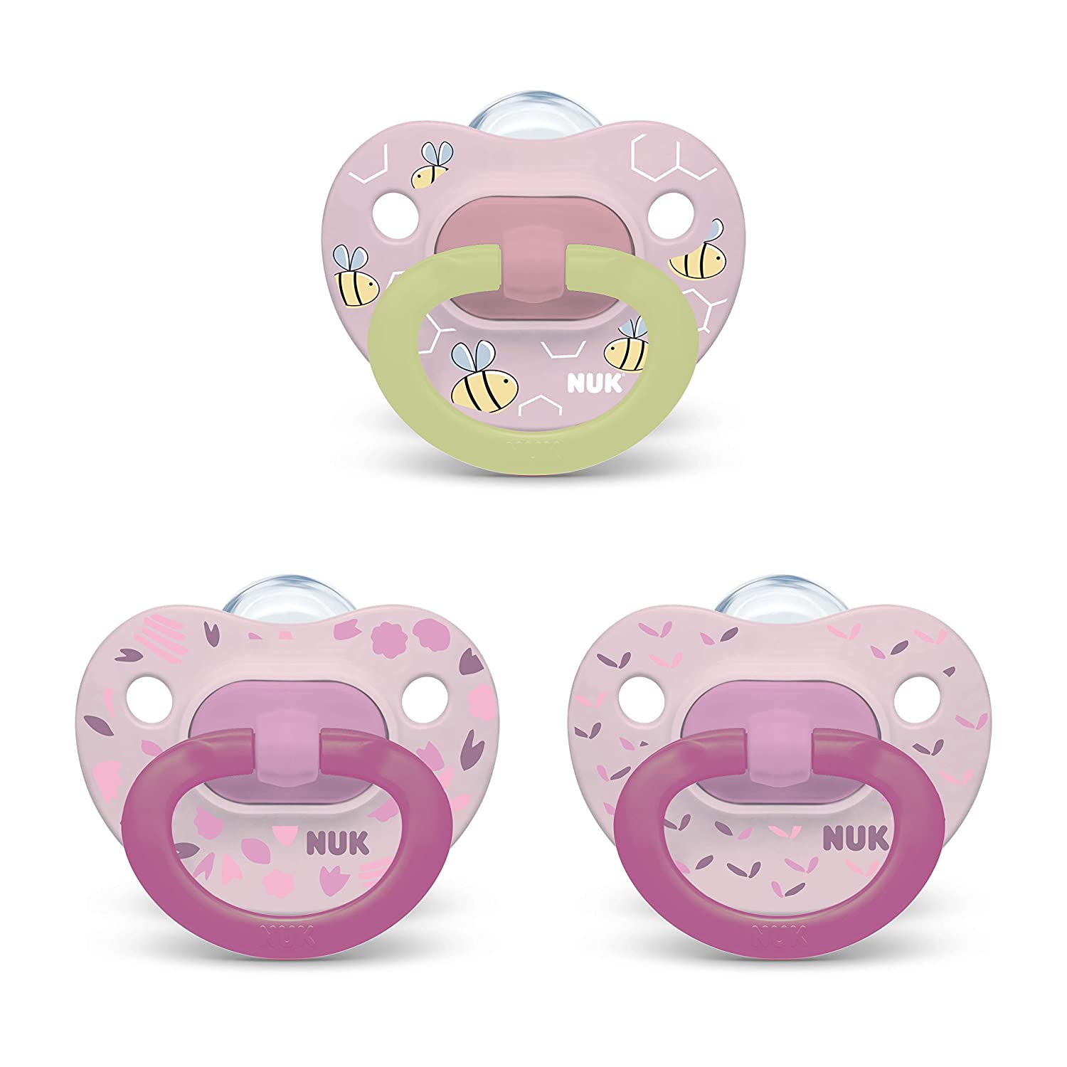 best pacifiers for newborns (NUK Orthodontic Pacifier Value Pack, Girl, 0-6 Months, 3-Pack)