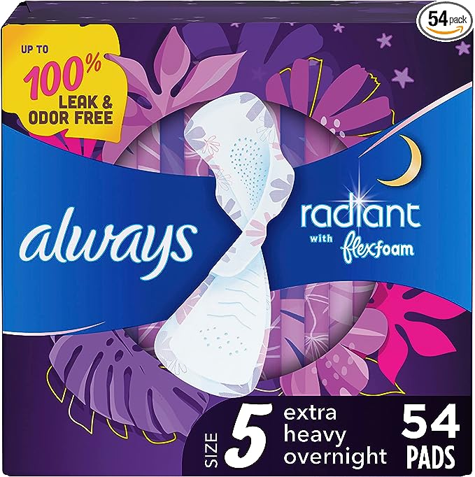 Always Radiant Feminine Pads For Women, best pads for heavy flow