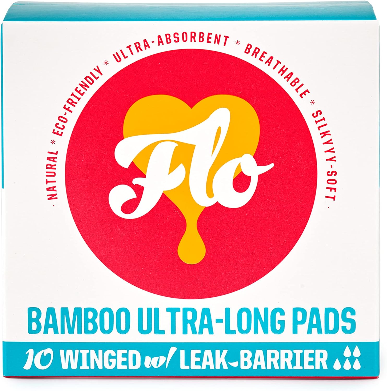 FLO Organic Bamboo Period Pads for Women, best pads for heavy flow