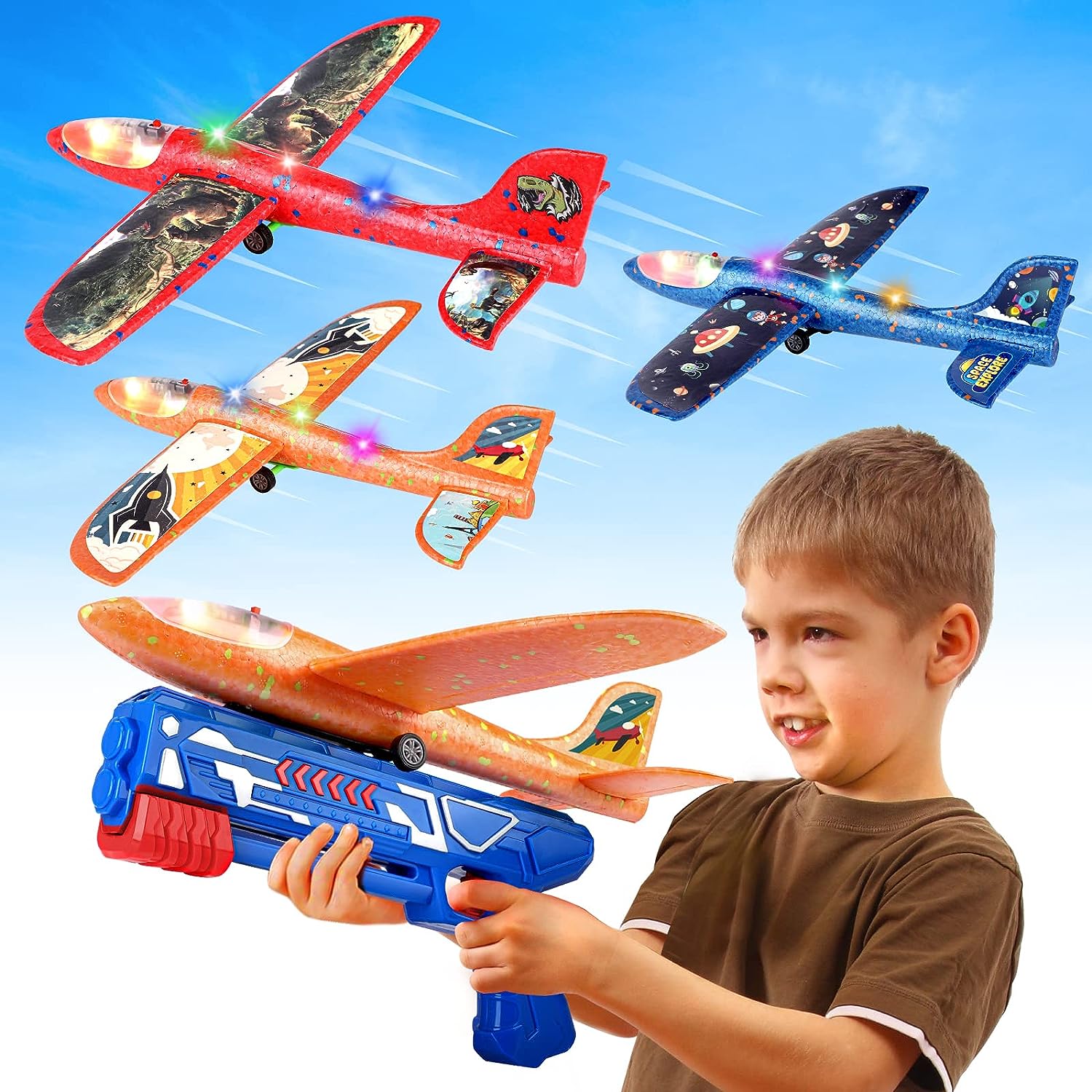 Onysurui Store 3-Pack Airplane Launcher Toy, Best Gifts For 8-Year-Old Boys 