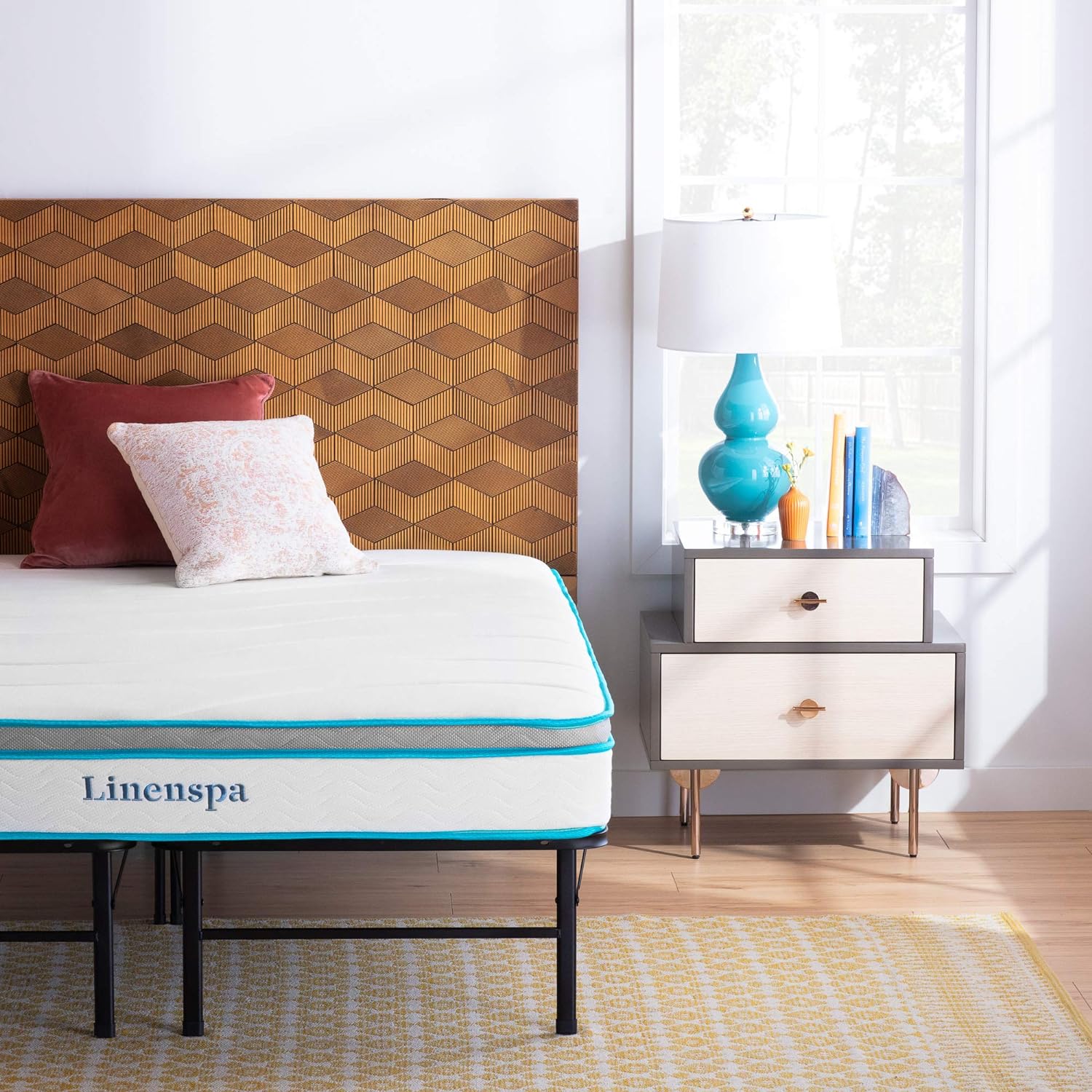 Linenspa 8 Inch Memory Foam and Spring Hybrid Mattress, Best Twin Mattress For Bunk Beds