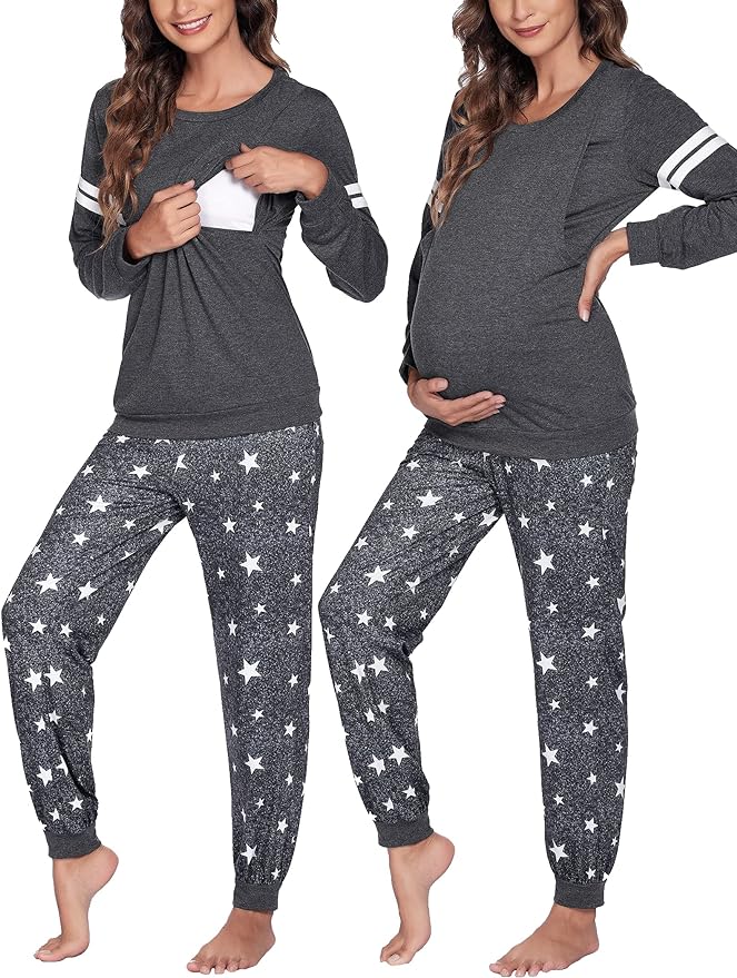 Ekouaer Maternity & Nursing Set is one of the best maternity pajamas