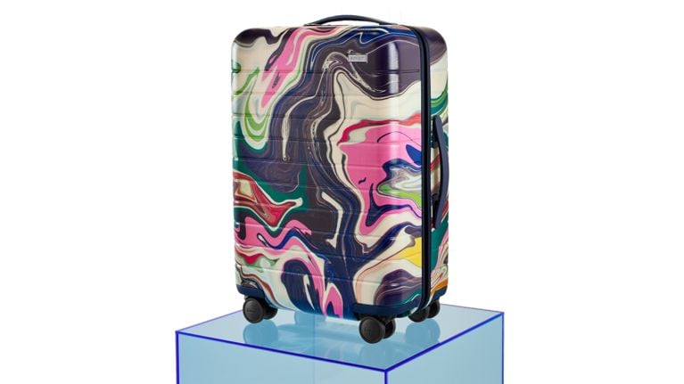 carry on in groovy marbled pattern