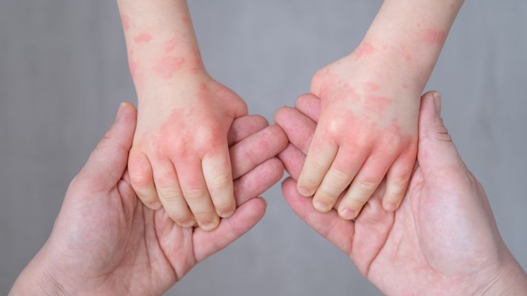 Cropped Image Of Mother Holding Kids Hands