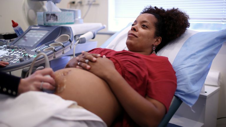 Pregnant Woman Having Ultrasound Scan