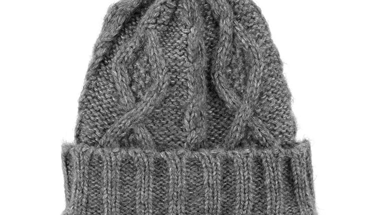A grey beanie for babies.