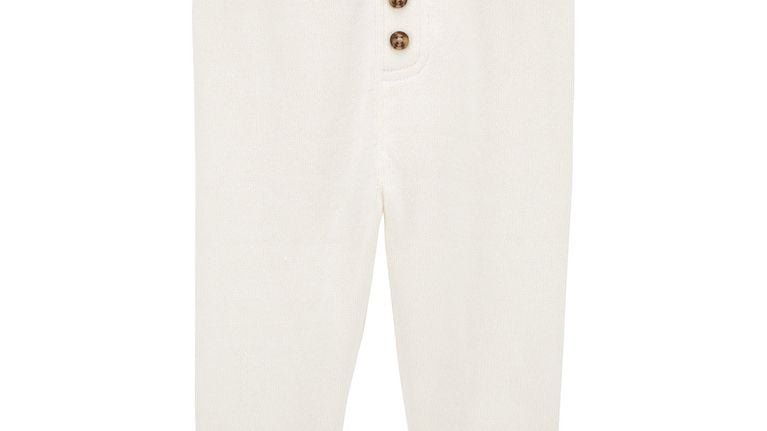 A pair of white leggings for babies.