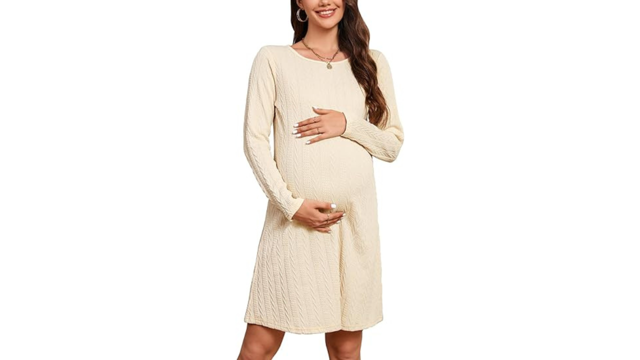 STYLEWORD Women's Maternity Sweater Dress, best maternity boho dresses