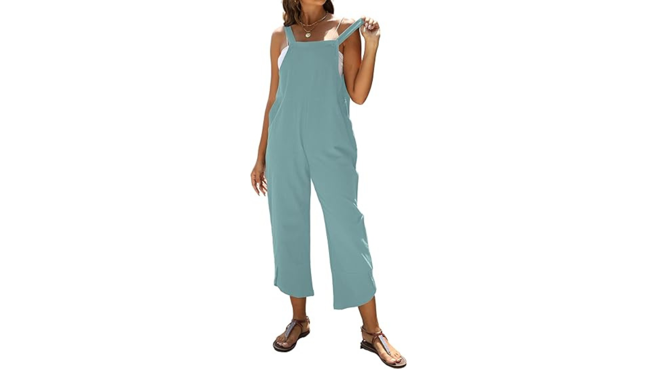 amazon sleeveless cotton straps baggy jumpsuit, best maternity overalls