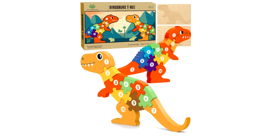 monsterboker wooden dinosaur puzzle, best toys for toddler boys