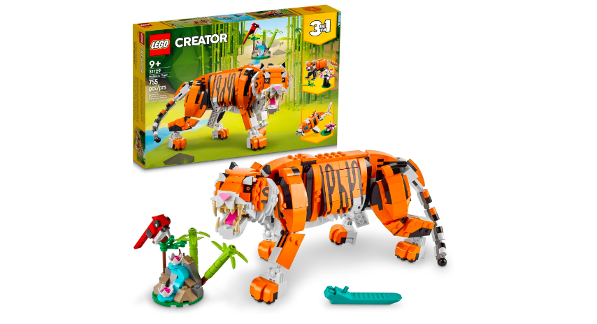 lego creator majestic tiger set, best gifts for 9-year-old boys