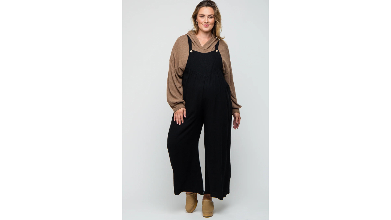 pink blush black linen maternity plus overalls, best maternity overalls