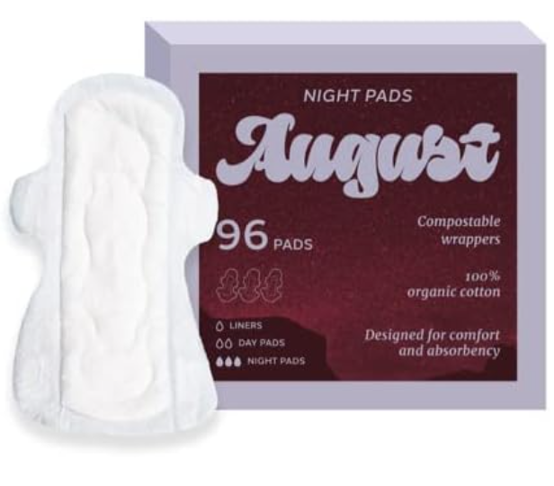 August Organic Menstrual Night Pads, best pads for heavy flow