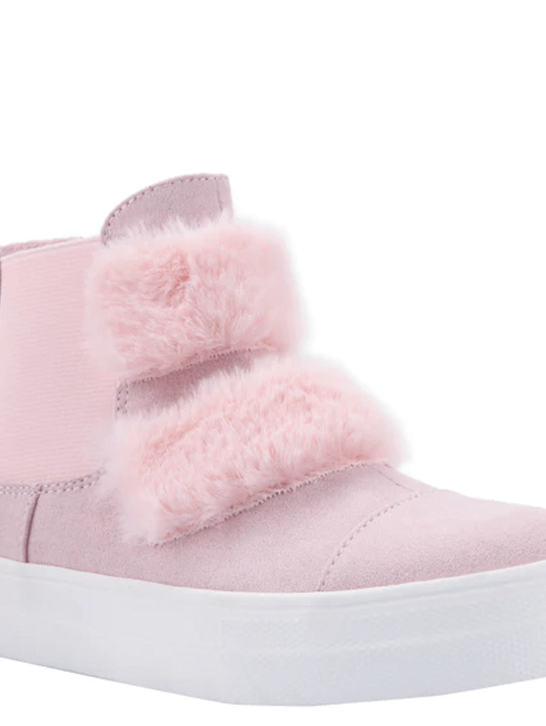 Fur High Top Slip-On Sneaker, KidPik Clothing 